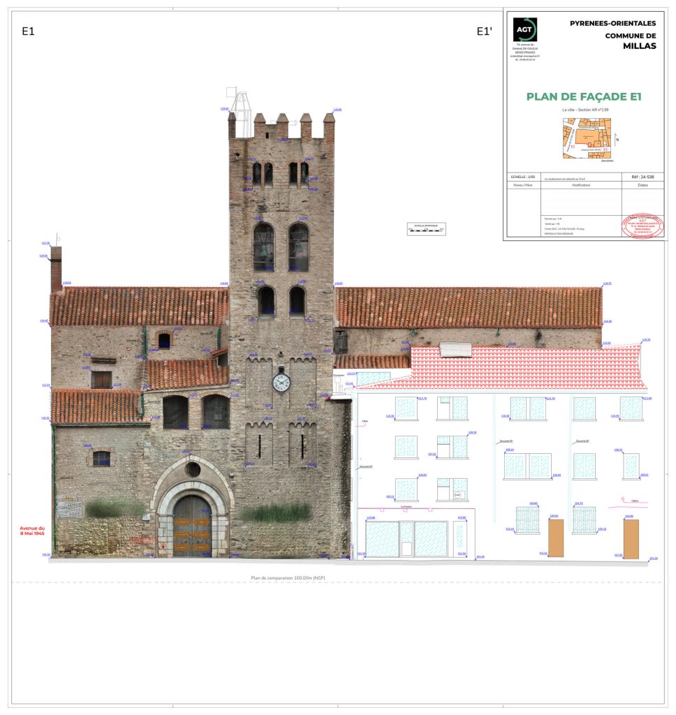 Réalisation des plans de l’église Sainte-Eulalie-et-Sainte-Julie / Millas (66)